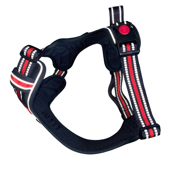 tobeDRI Red/Black No Pull No Choke Adjustable Reflective Dog Harness - Picture 4 of 7